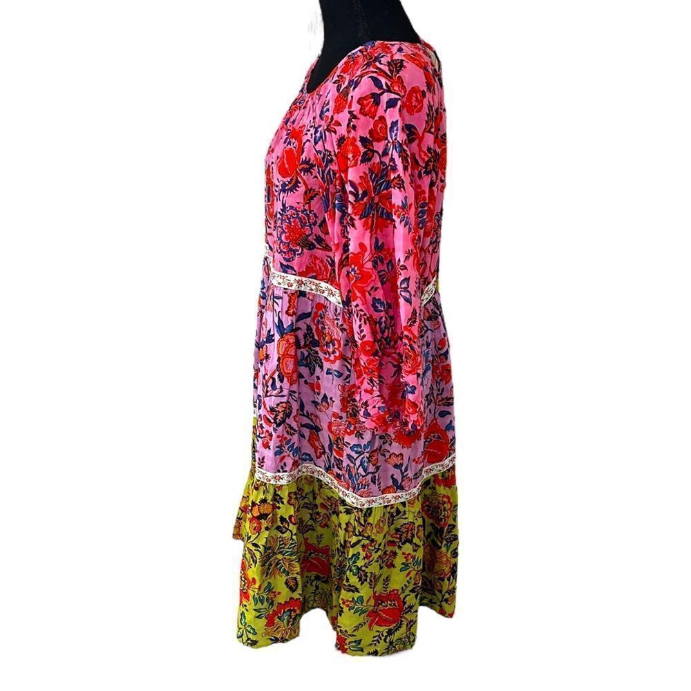 Anthropologie Mabel Mini Dress Size Small $198 Flowy long sleeve rainbow medium - Picture 6 of 11
